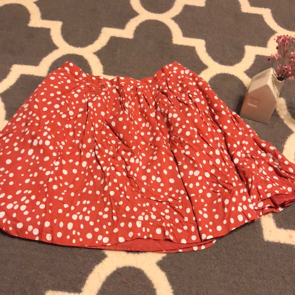 Fall Burnt Orange and White Polka Dot Skirt